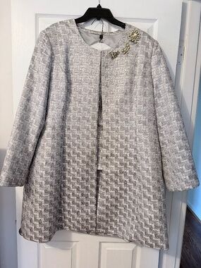 3-Piece Brocade Swing Coat set